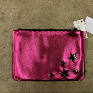 Pink Star-Studded Clutch/Makeup Bag